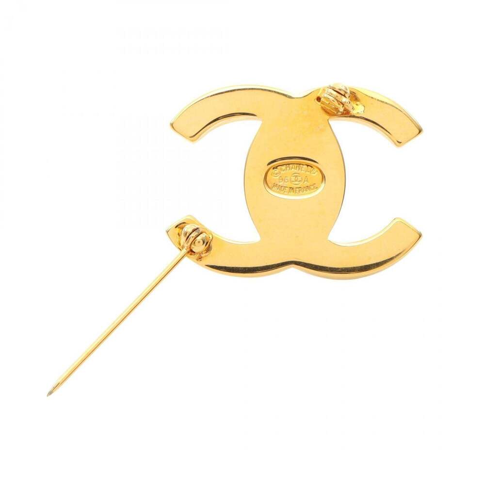 CHANEL Authentic Gold Logo Brooch - Picture 2 of 5